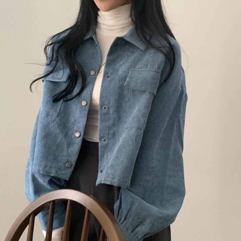 Veste Velours Bleu Femme