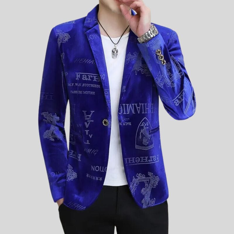 Veste Velours Bleu Homme