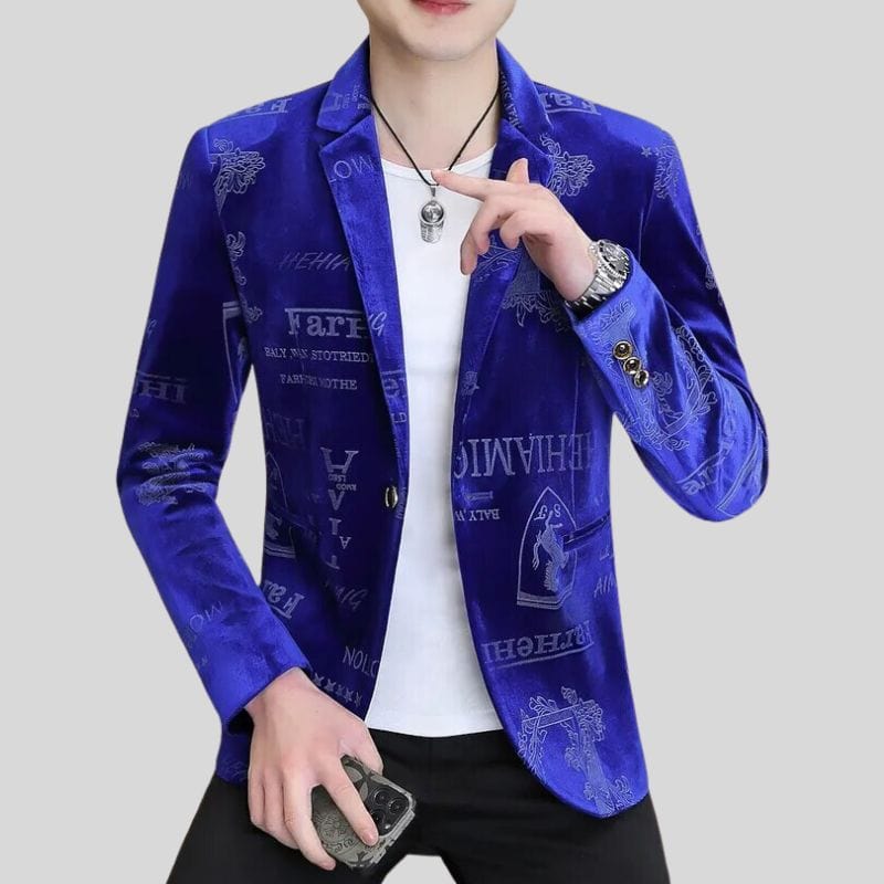 Veste Velours Bleu Homme