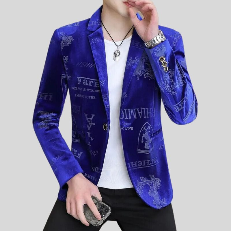 Veste Velours Bleu Homme