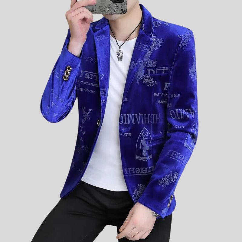 Veste Velours Bleu Homme