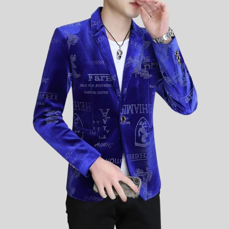 Veste Velours Bleu Homme