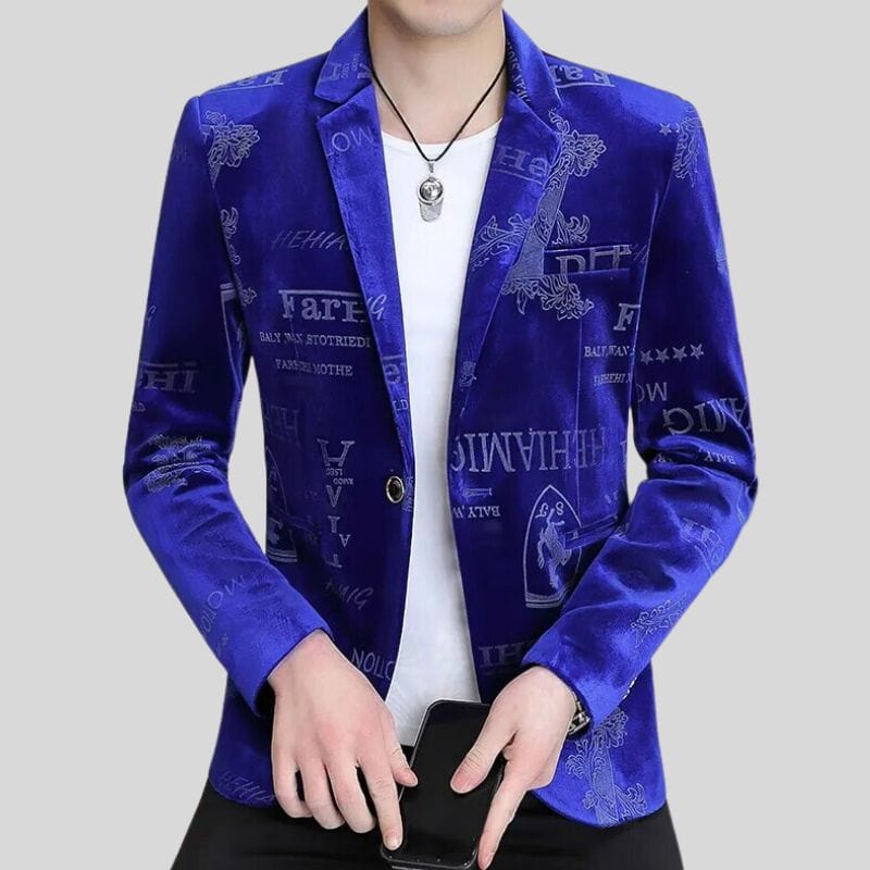Veste Velours Bleu Homme