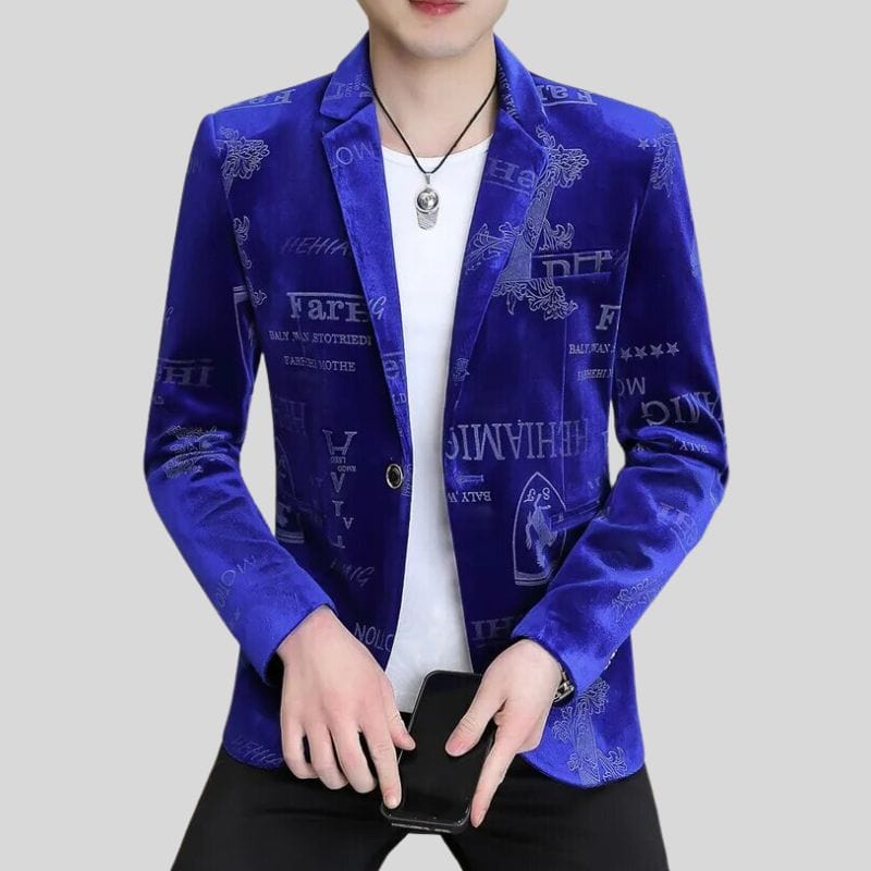 Veste Velours Bleu Homme