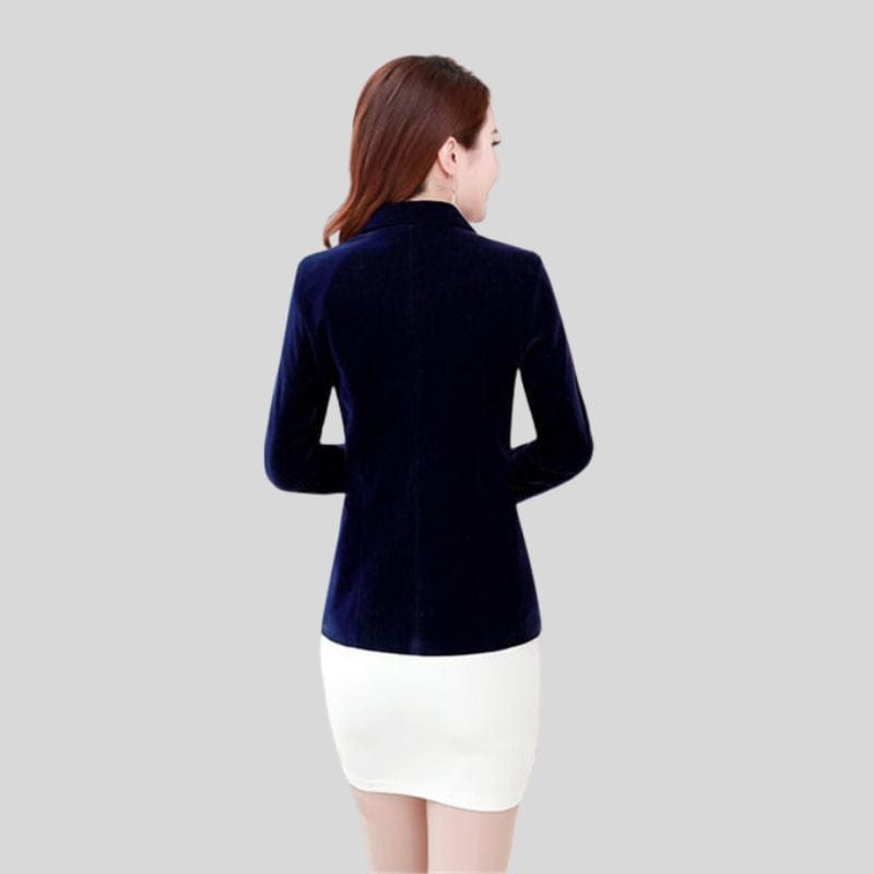 Veste Velours Bleu Marine Femme