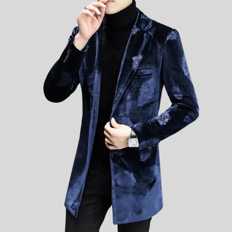 Veste Velours Bleu Marine Homme