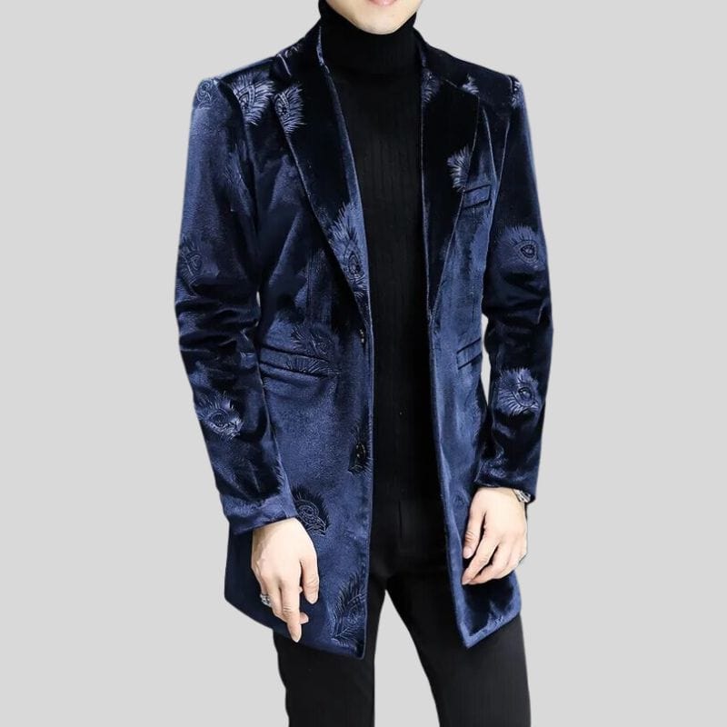 Veste Velours Bleu Marine Homme