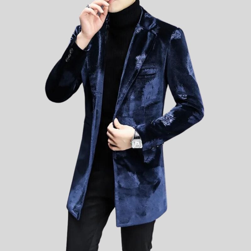 Veste Velours Bleu Marine Homme