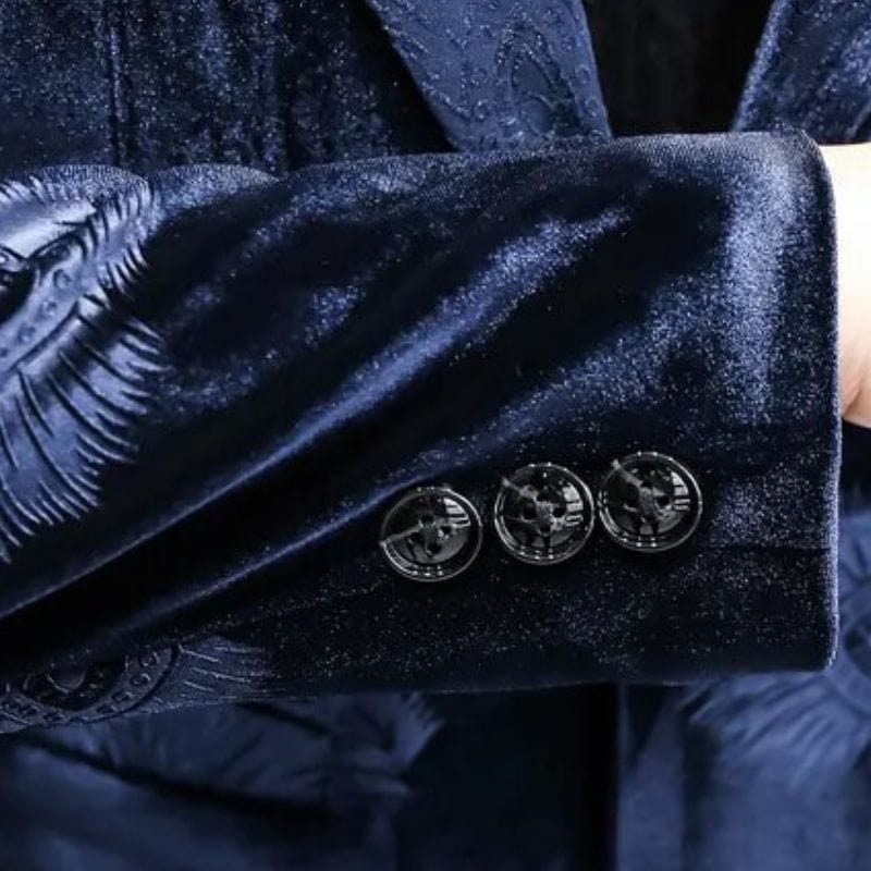 Veste Velours Bleu Marine Homme