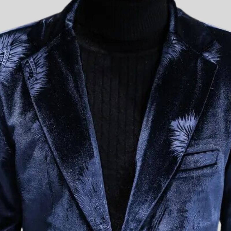 Veste Velours Bleu Marine Homme