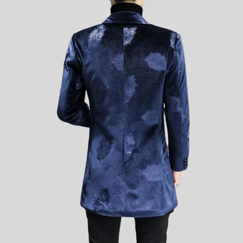 Veste Velours Bleu Marine Homme