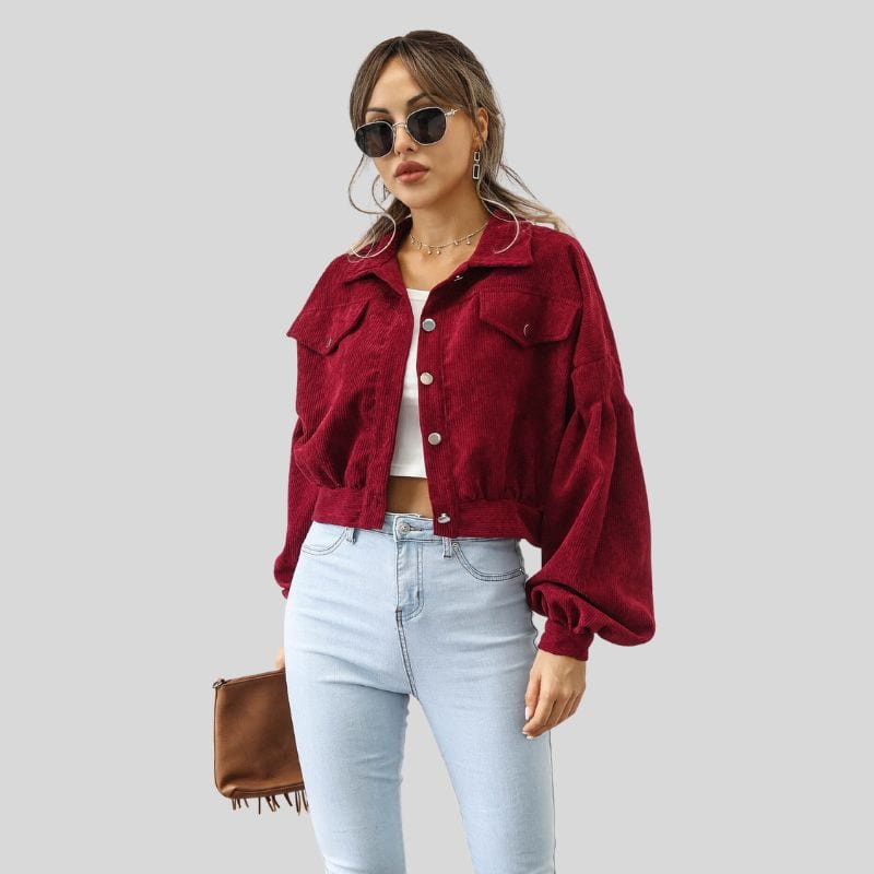 Veste Velours Bordeaux Femme
