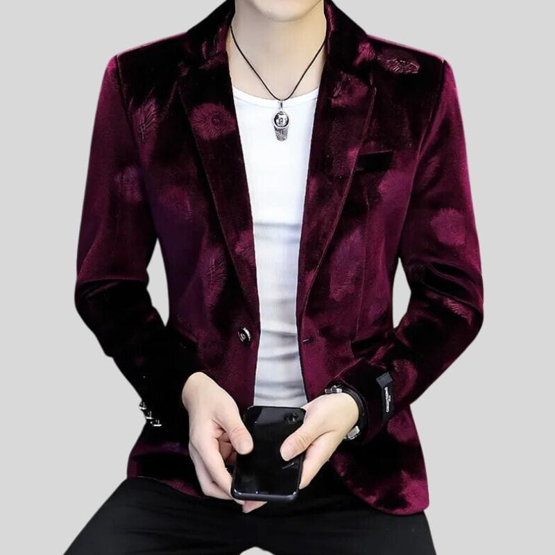 Veste Velours Bordeaux Homme
