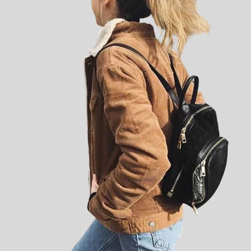 Veste Velours Camel Femme