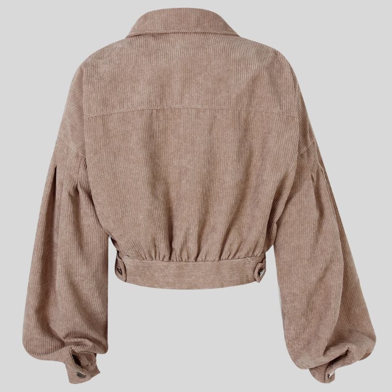 Veste Velours Cotelé Beige Femme