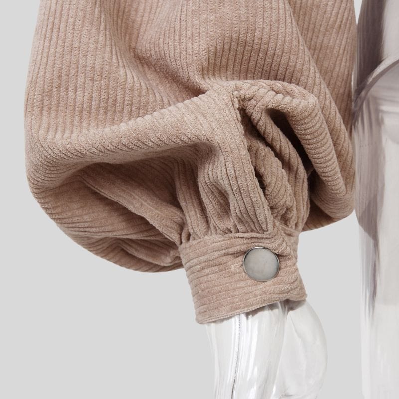 Veste Velours Cotelé Beige Femme