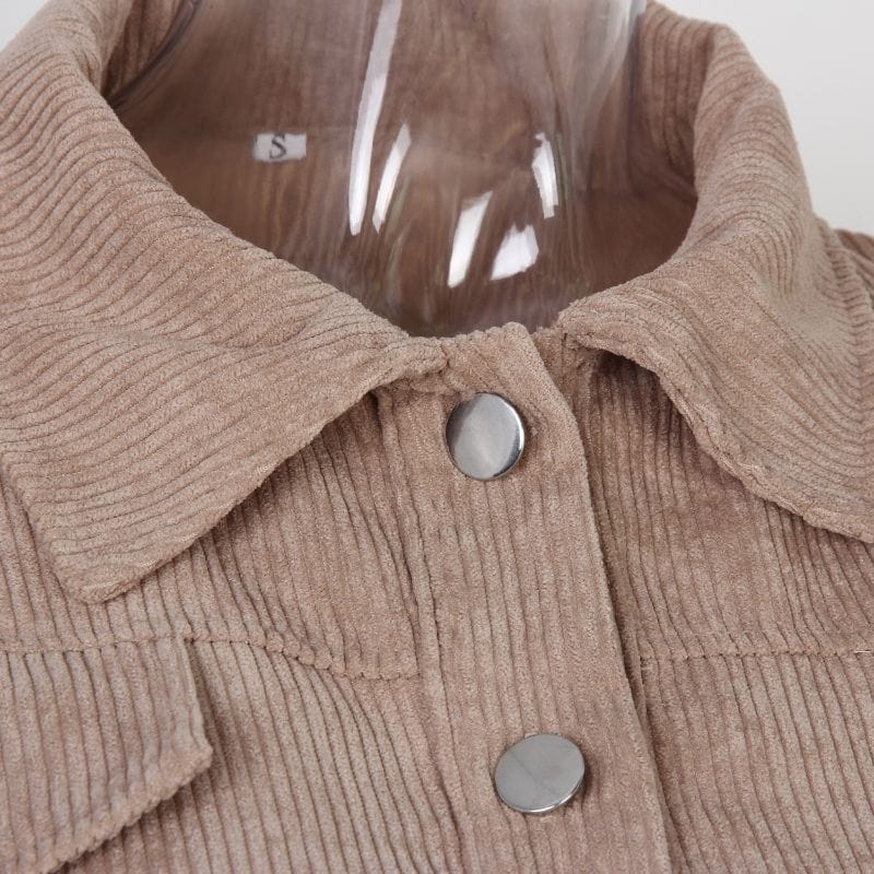 Veste Velours Cotelé Beige Femme