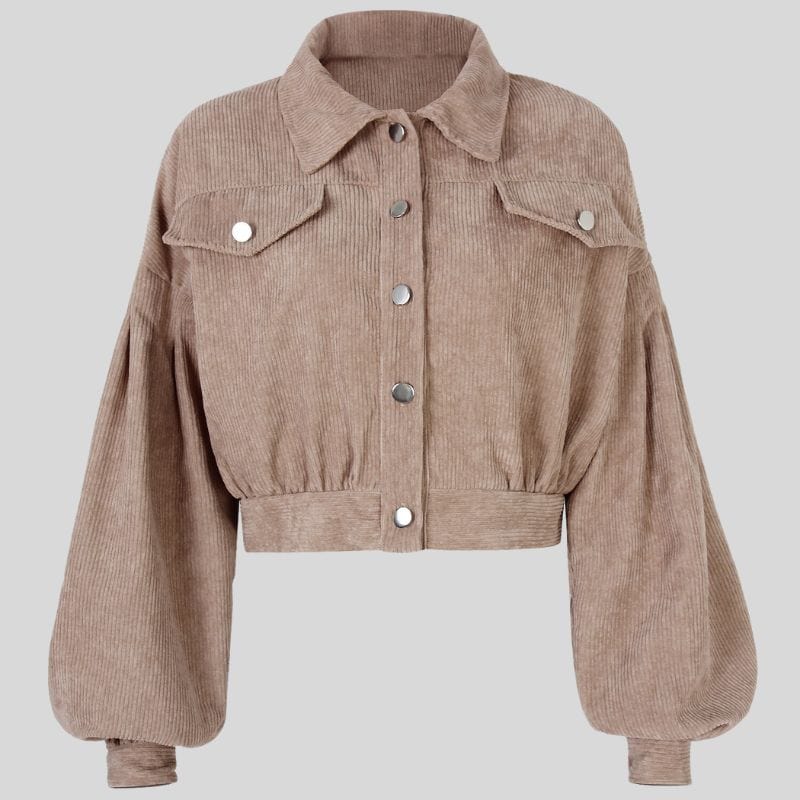 Veste Velours Cotelé Beige Femme