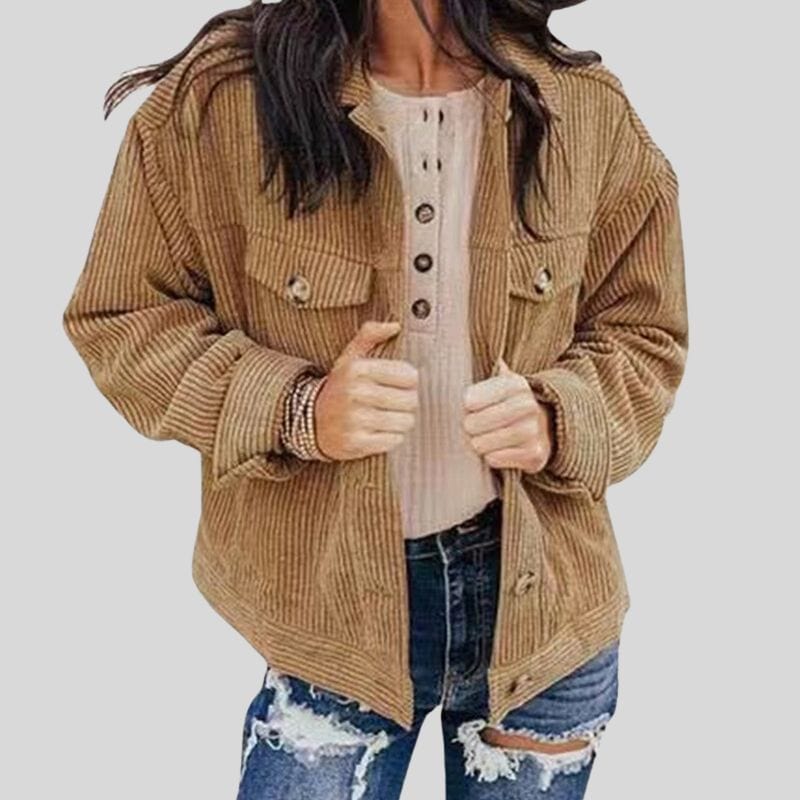 Veste Velours Cotelé Femme Camel