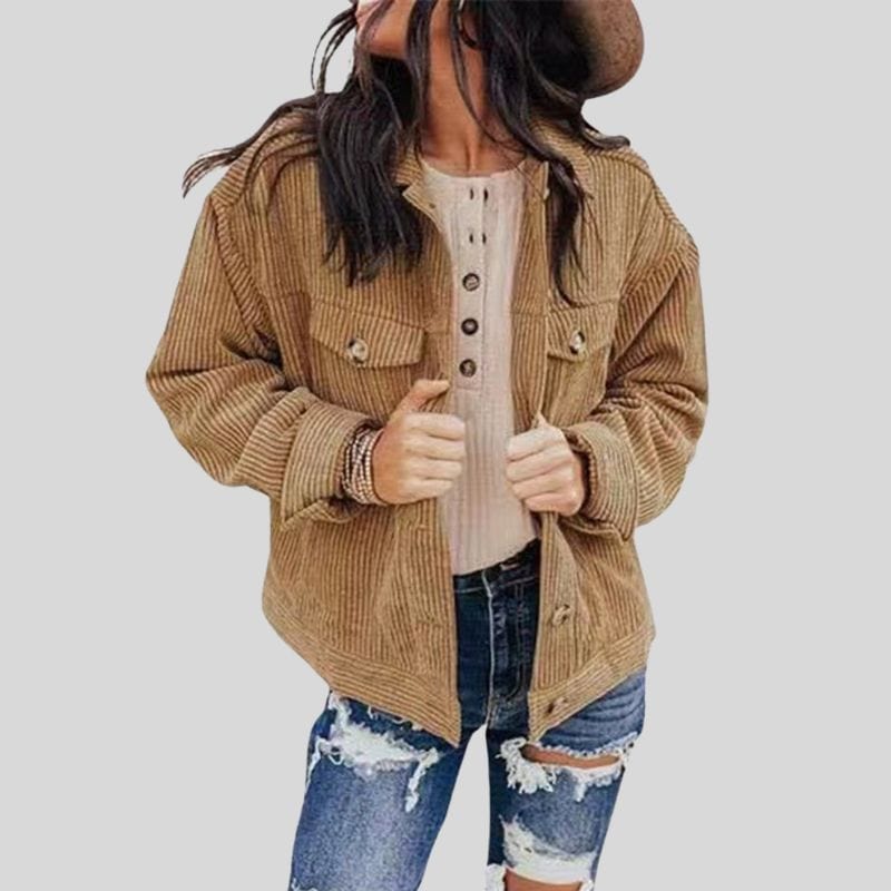 Veste Velours Cotelé Femme Camel