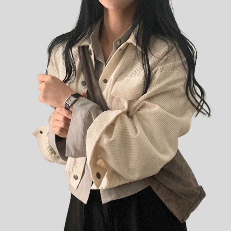 Veste Velours Cotelé Femme Oversize