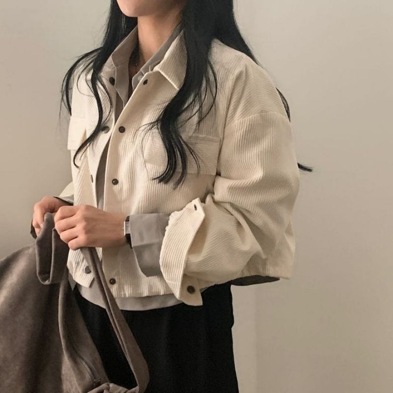 Veste Velours Cotelé Femme Oversize