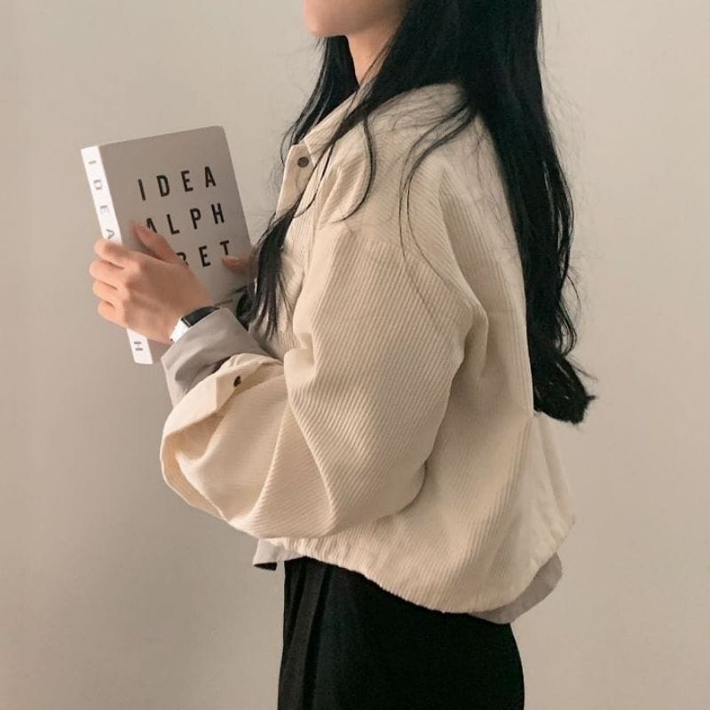 Veste Velours Cotelé Femme Oversize