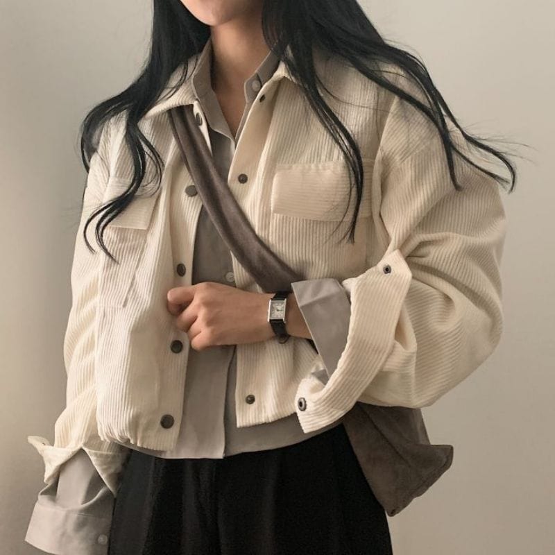 Veste Velours Cotelé Femme Oversize