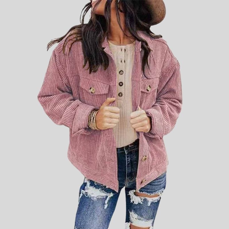 Veste Velours Cotelé Femme Rose