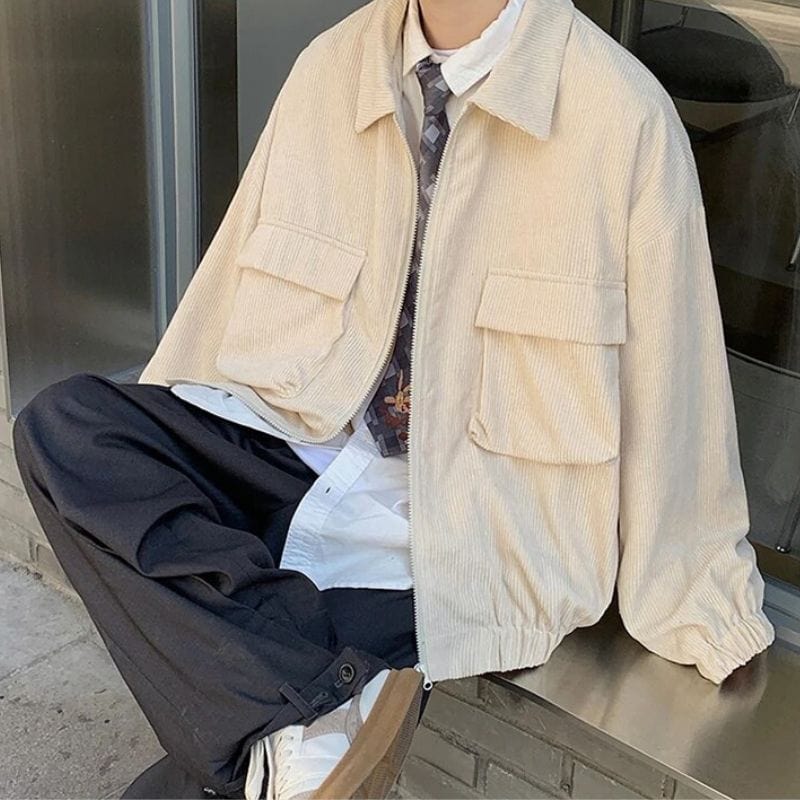 Veste Velours Cotelé Homme Beige