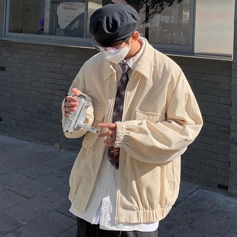 Veste Velours Cotelé Homme Beige