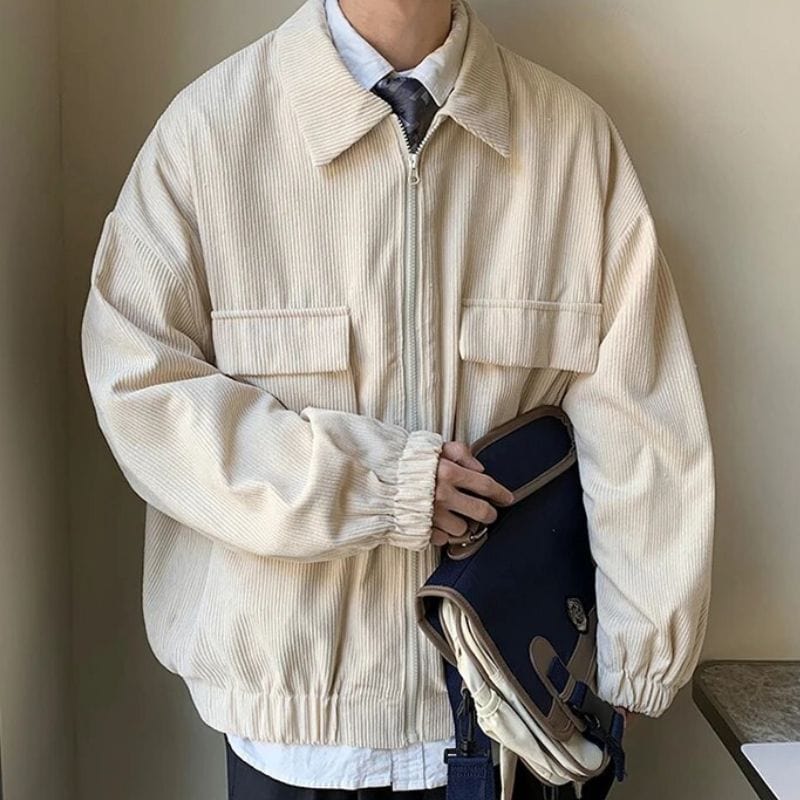 Veste Velours Cotelé Homme Beige