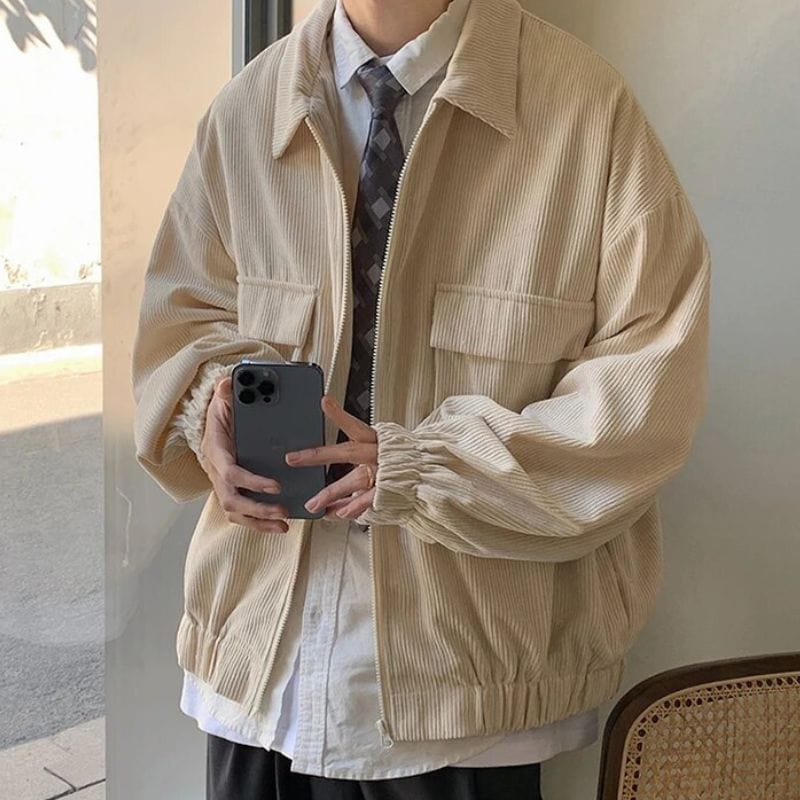 Veste Velours Cotelé Homme Beige