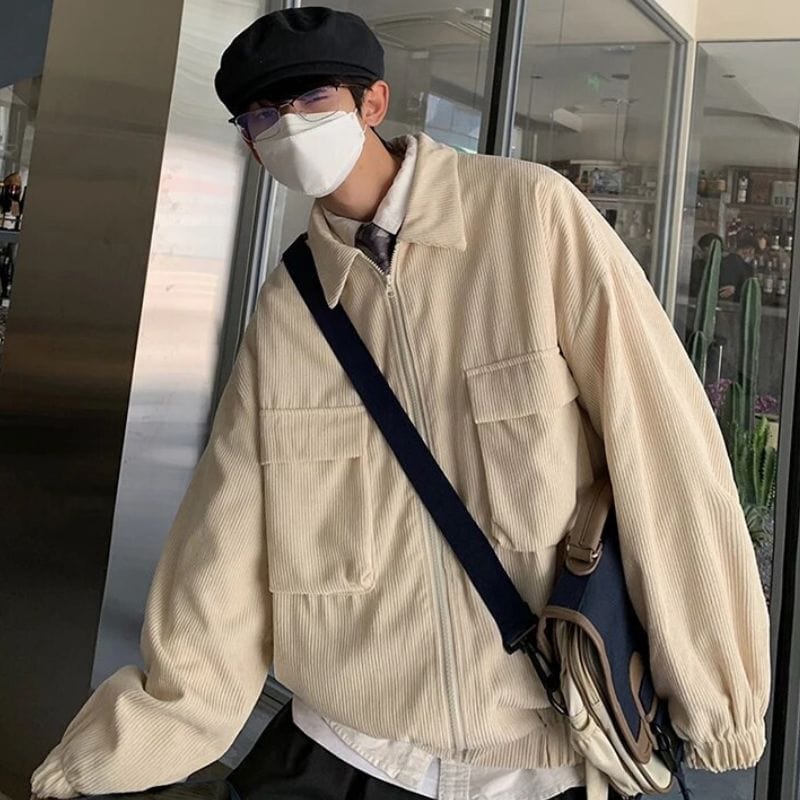 Veste Velours Cotelé Homme Beige