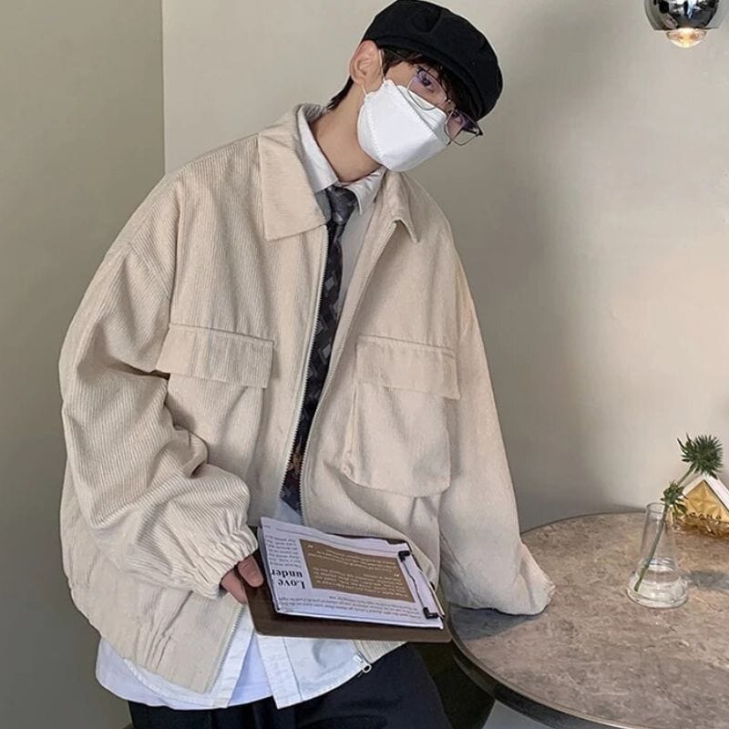 Veste Velours Cotelé Homme Beige