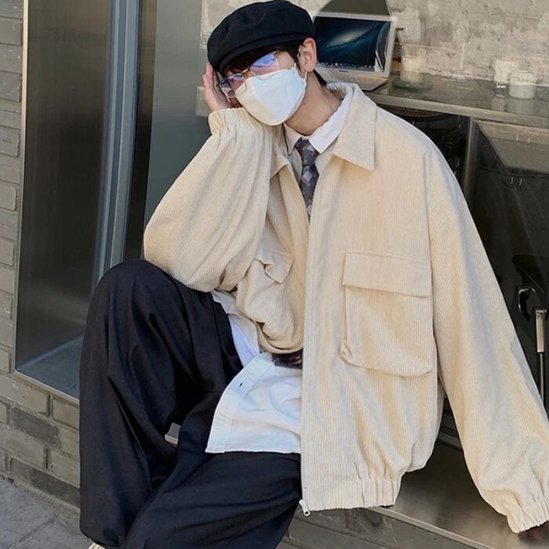 Veste Velours Cotelé Homme Beige