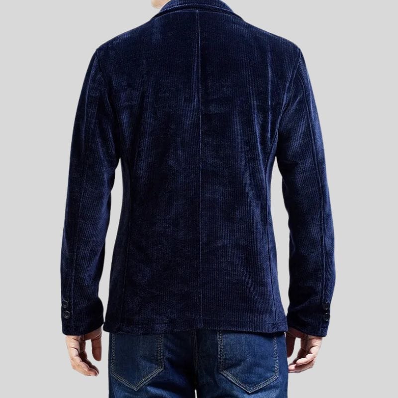 Veste Velours Cotelé Homme Bleu Marine