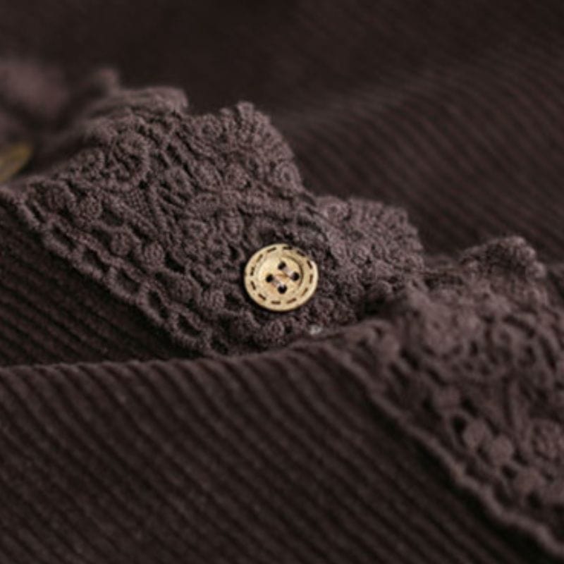 Veste Velours Cotele Marron Femme