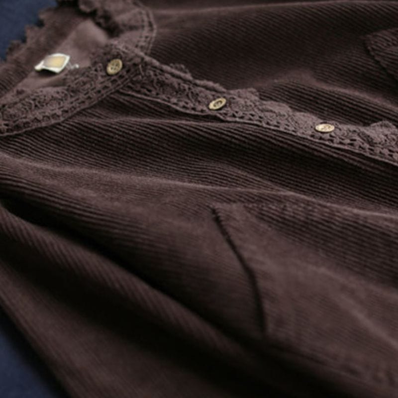 Veste Velours Cotele Marron Femme