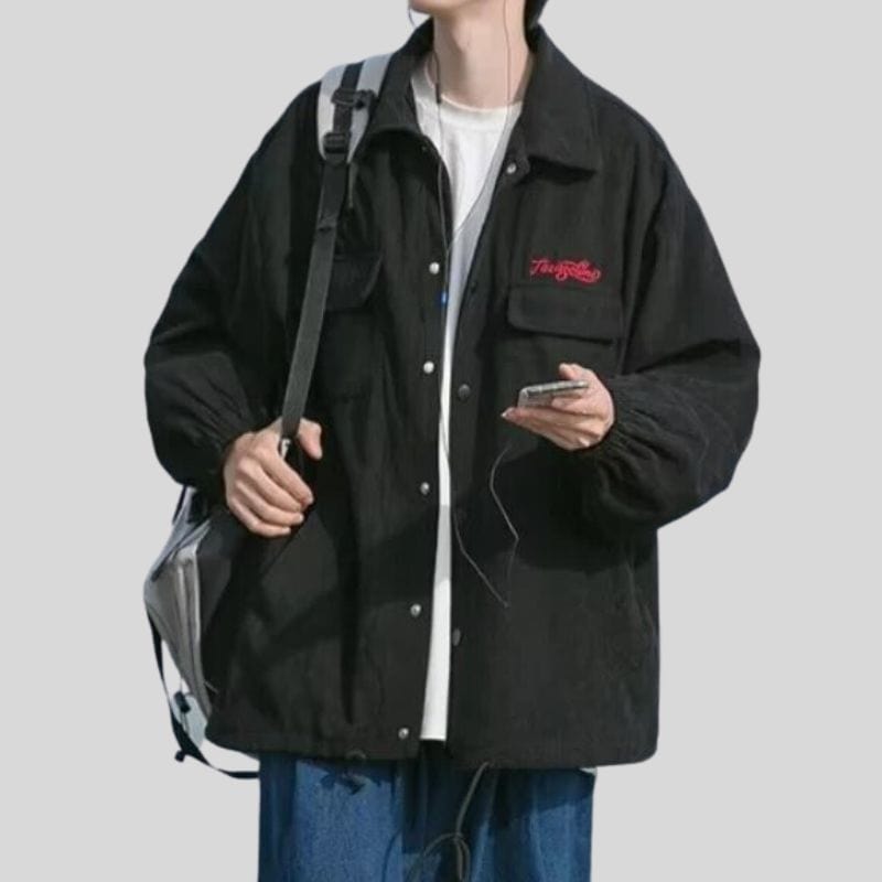 Veste Velours Cotelé Noir Homme