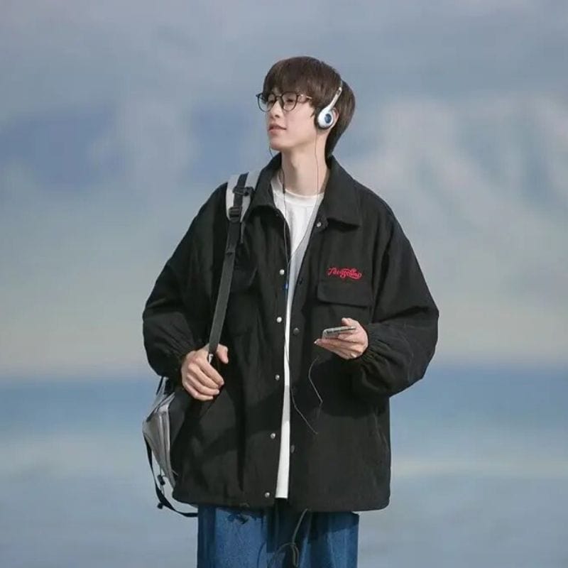 Veste Velours Cotelé Noir Homme