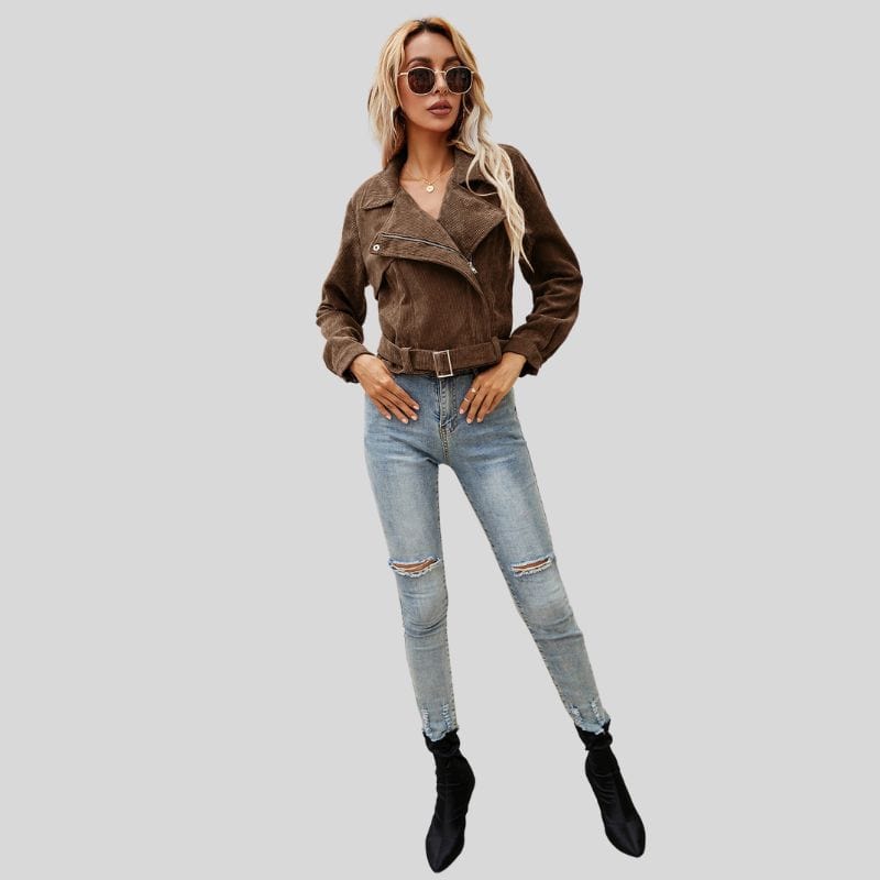 Veste Velours Courte Femme