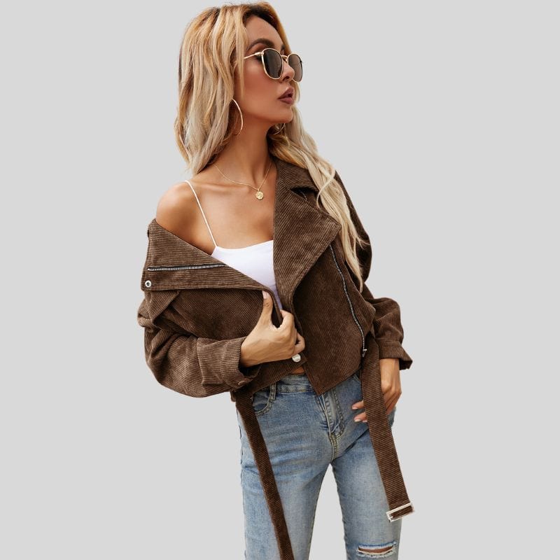 Veste Velours Courte Femme