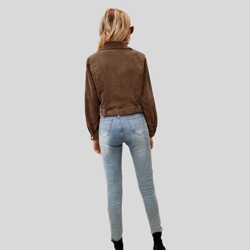 Veste Velours Courte Femme