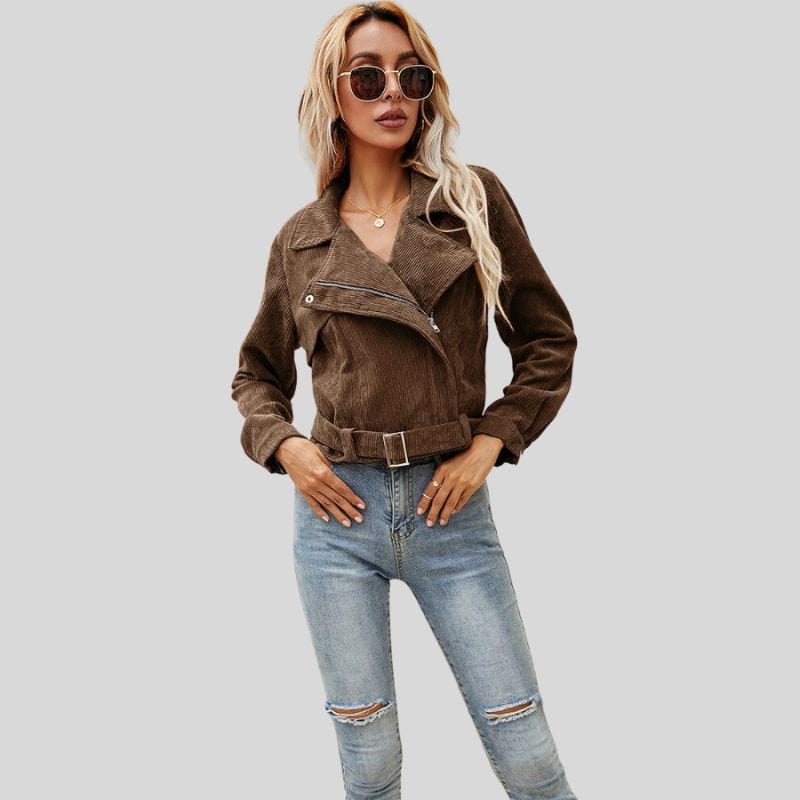 Veste Velours Courte Femme