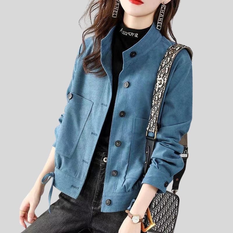 Veste Velours Femme Bleue