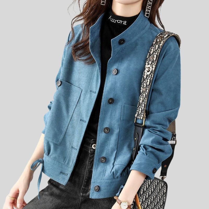 Veste Velours Femme Bleue