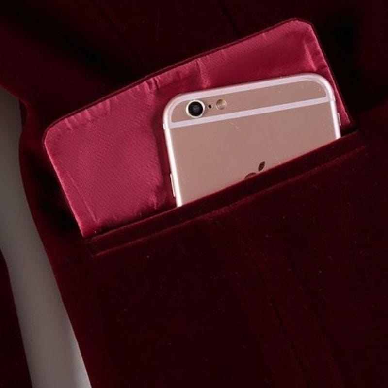 Veste Velours Femme Bordeaux