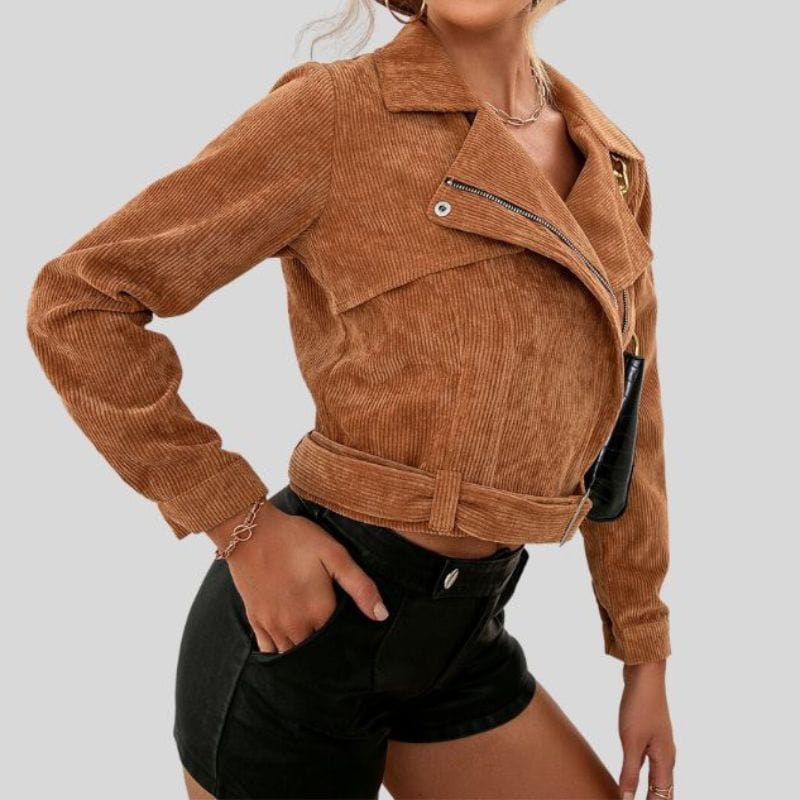 Veste Velours Femme Camel