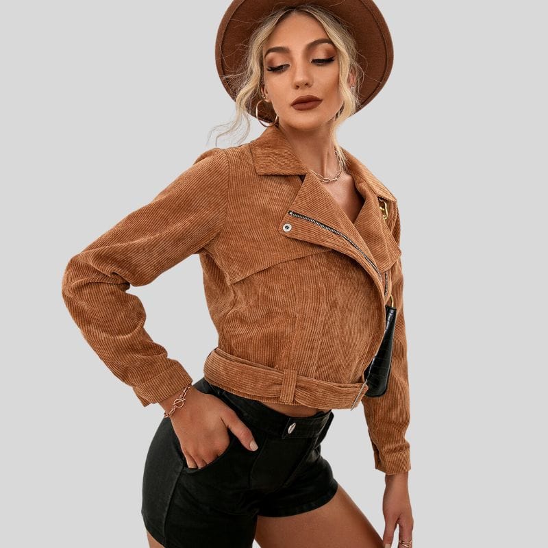 Veste Velours Femme Camel